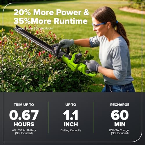 Greenworks 24V 24 in Cordless Hedge Trimmer, Rotating Handle, Tool Only - size: 24 in, style: Tool Only