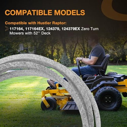 791988 Mower Deck Belt Fits 52" Hustler Raptor 117164, 117164EX - size: 791988