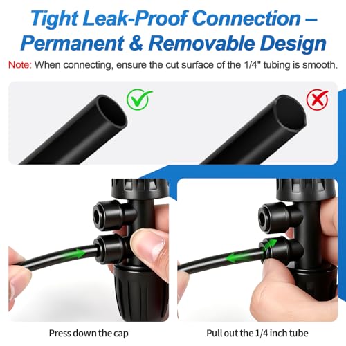 6 Pack 1/2" To 1/4" Drip Irrigation Fittings, 1/2 Inch (1/2" ID x 0.6-0.65" OD) Drip Line to 1/4 Inch Irrigation Tubing Adapter Anti-Drop Quick Connect Reducer 4 Way Tee Connectors - size: 1/2" to 1/4" (4 Way) Reducer-6P