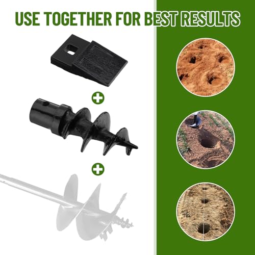 Bolt-On Spiral Point Auger, with 2 Pack 3 Point Auger Cutting Edge