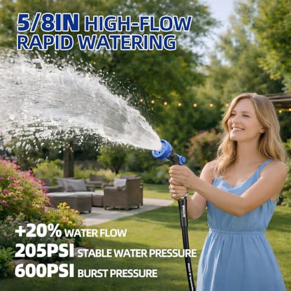 SPECILITE Hot/Cold Retractable Garden Hose Reel 50ft x 5/8", Black - color: Black