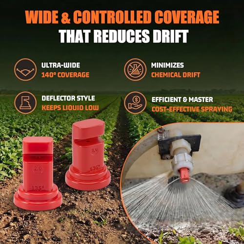 140° Deflector Broadcast Spray Nozzle,Boom Sprayer Nozzles with 2.0 Orifice