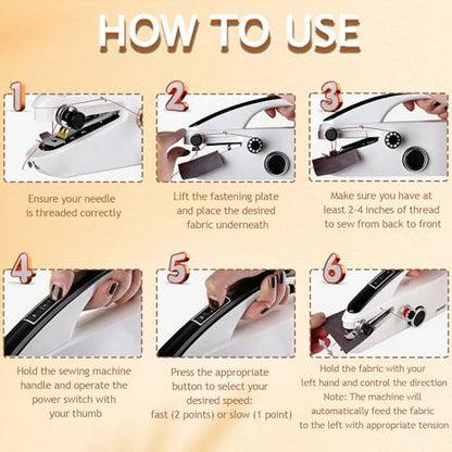 Handheld Sewing Machine, Portable Mini Hand Sewing Machine for Beginners