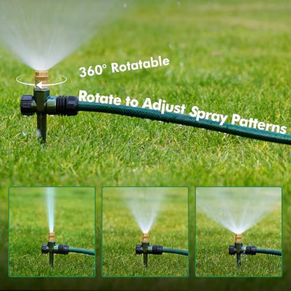 RESTMO 2 Pack Heavy-Duty Full-Metal Lawn Sprinklers for Yard - color: Green, size: 2 Pack