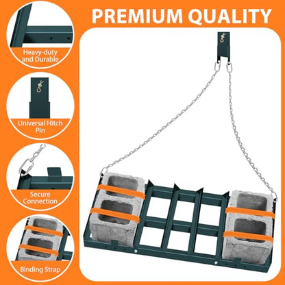 4FT Driveway Drag Harrow, Heavy-Duty Tow Behind Drag Harrow Green