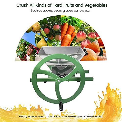 Fruit Wine Press and Crusher,100% Nature Apple&Grape&Berries Crusher Manual Juice Maker for Kitchen