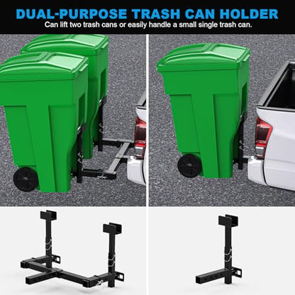 High-Loading Dual Trash Can Hauler Hitch for 2" Receiver Fit Pickup Truck