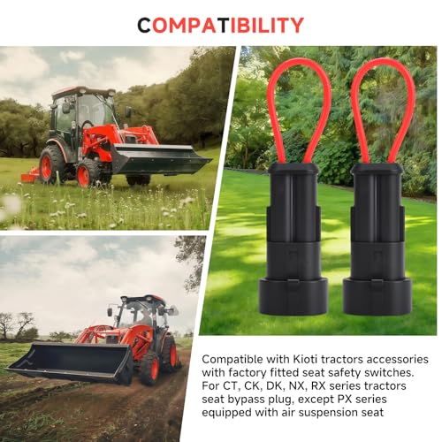 Tractor Seat Safety Switch Bypass Plug Compatible with Kioti/Bobcat Tractor