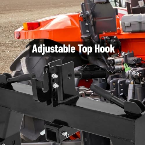 3 Point Quick Hitch for Category 1, Universal Heavy Duty 3pt Quick Hitch Attachment with 2" Receiver for Small & Compact Tractors, 3000 LB Capacity & Adjustable Bolt