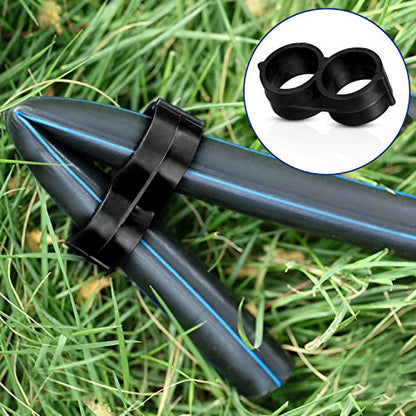 Maitys 32 Pcs Drip Irrigation Fittings Kit for Tubing 8 Tees 8 Elbows 8 Couplings and 8 End Cap Plugs, Irrigation Barbed Connectors for Drip Sprinkler Systems Flower Pot Garden Lawn(3/4 Inch)