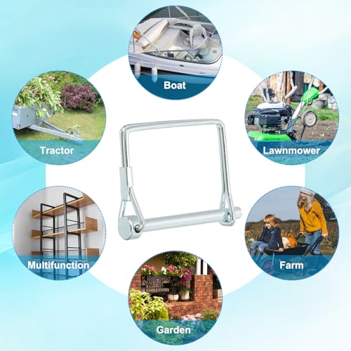PATIKIL Trailer Coupler Pin 2/5x4-3/4x1.81"(D*L*IW), 2 Pcs Wire Lock Pin Square Shaft Locking Pins Safety PTO Hitch Pin for for Farm Trailer Tractor Truck Boat Towing (10x120x46mm) - size: 2/5x4-3/4x1.81"(D*L*IW)