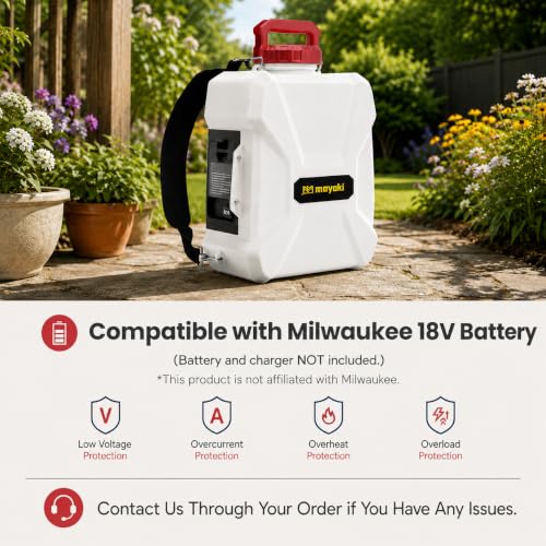 3Gal Battery Powered Garden Sprayer Compatible with Milwaukee 18V Battery - color: Red