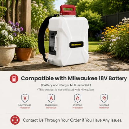 3Gal Battery Powered Garden Sprayer Compatible with Milwaukee 18V Battery - color: Red