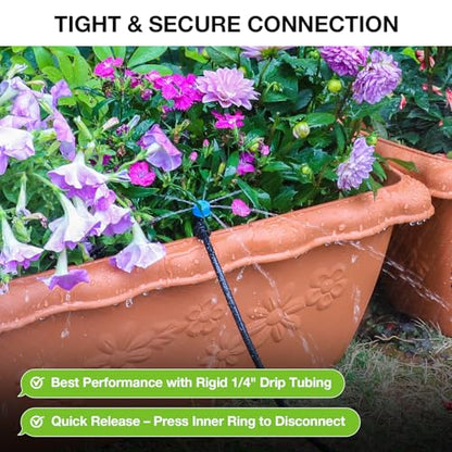 MIXC 20Pcs Drip Irrigation Emitters, Quick Push-to-Fit Connect Drip Stream - size: Drip Emitter Stream (20Pcs)