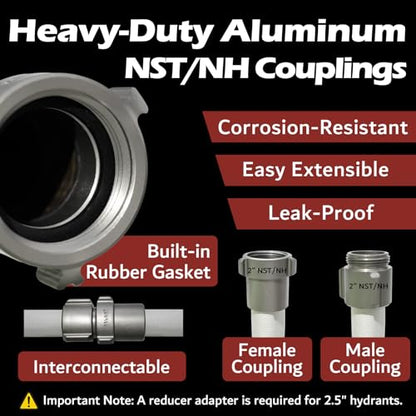 2" x 100 FT EPDM Rubber Single Jacket Fire Hose, NST/NH - size: 2" x 100 FT