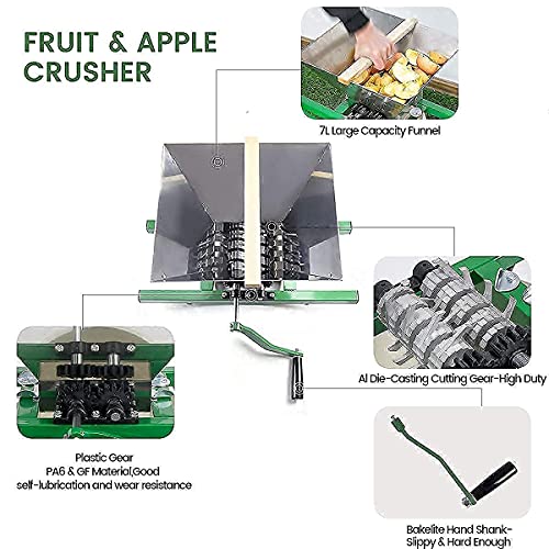 Fruit Wine Press and Crusher,100% Nature Apple&Grape&Berries Crusher Manual Juice Maker for Kitchen …