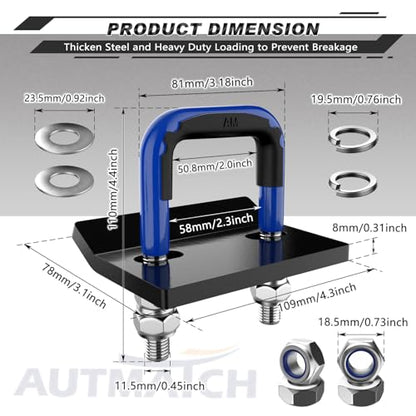 AUTMATCH Hitch Tightener Anti-Rattle Clamp for 1.25" to 2" Trailer Hitches - color: Blue & Black, size: 2 Inch