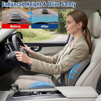 Car Seat Cushion Office Chair Cushion with Lumbar Support Pillow - color: Gray