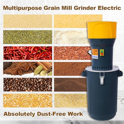 25L Electric Corn Grinder - Steel Dark Gray - Superior Performance - Farm Home Use - Versatile Grain Mill