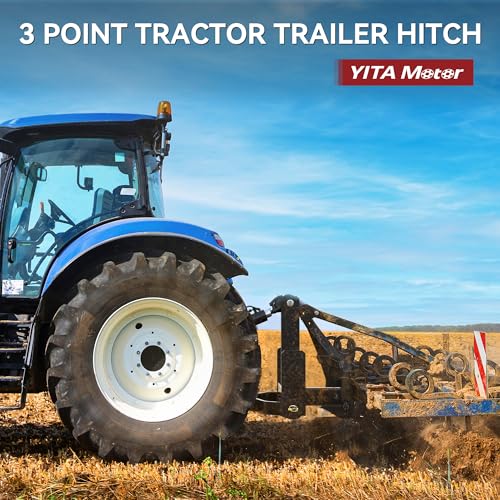 YITAMOTOR 3 Point Trailer Quick Hitch with 2" Receiver for CAT 1 Tractor - color: Black