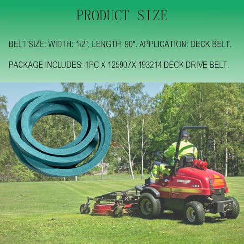 1/2" x 90" Lawn Mower Deck Belt Compatible with Craftsman Husqvarna 193214
