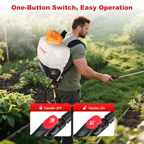 Toovem 4 Gallon Battery Powered Backpack Sprayer with 18V Strong Battery - color: Translucent White