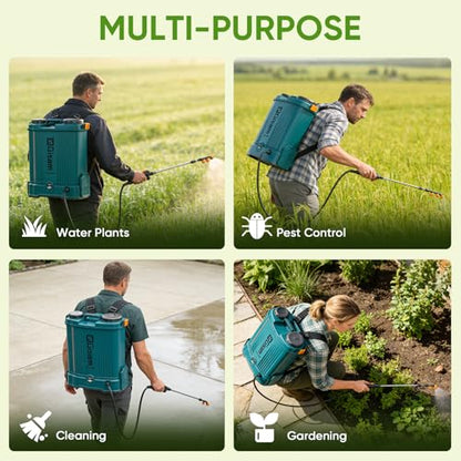 Gisam 5.3 Gal Battery Powered Backpack Sprayer-2 Batteries,Water Markings - color: blue-01