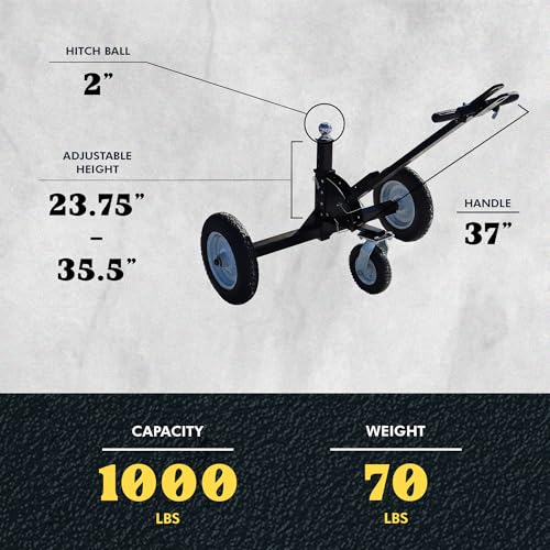 Tow Tuff TMD-1000CATV - Trailers - 1000 lb Trailer Dolly, 10 in Caster - size: 1000 lb
