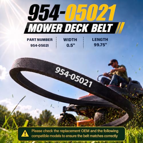 954-05021 Deck Belt 1/2" x 99.75" Replacement for Cub Cadet Craftsman - size: 954-05021