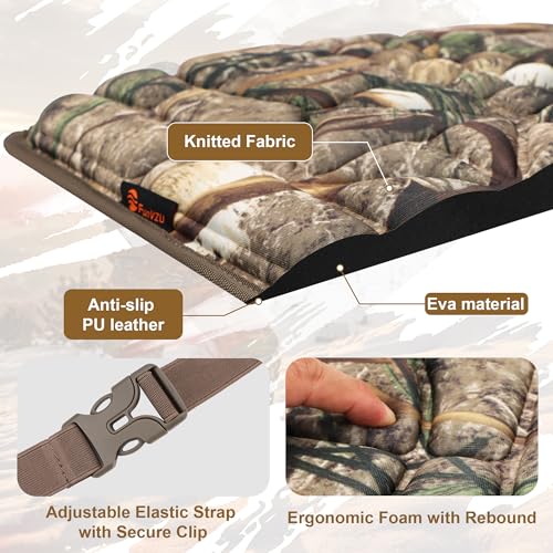 Hunting Seat Cushion, Silent Memory Foam Pad for Tree Stand & Saddle - color: Stealth Reed Camo