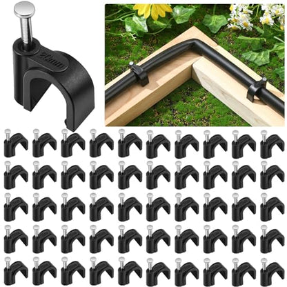 100 Pcs Drip Irrigation Tubing Mounting Clips, 1/2" and 5/8", Black - style: 1/2" and 5/8"