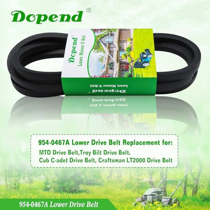 954-0467A Lower Drive Belt 5/8'' x 91'' for Craftsman LT2000, Cub Cadet LTX1040, MTD, Troy Bilt Drive Belt, Replaces 954-0467A Drive Belt 954-0467, 754-0467A, 754-0467 - size: 954-0467A