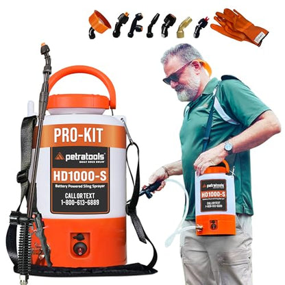 PetraTools Battery Powered Sprayer with 8 Nozzles, HD1000-S (1 Gal Pro Kit) - size: 1 Gallon ProKit