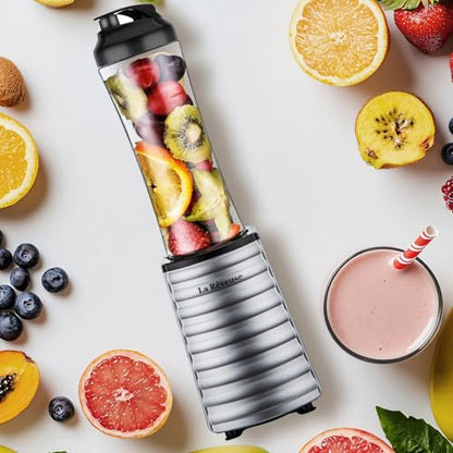 La Reveuse Personal Size Blender for Protein Shakes and Smoothies, Silver - color: Silver