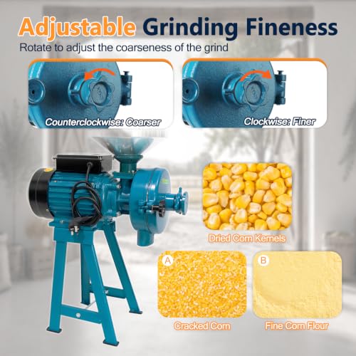 ABORON 3000W Electric Grain Mill, 110V Corn Wheat Rice Grinder, 2 Options