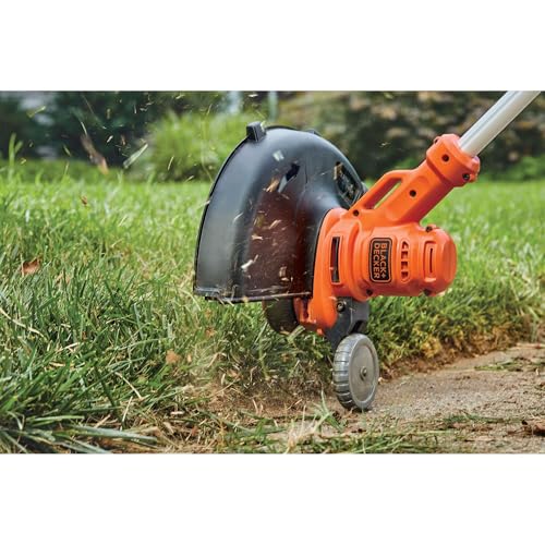 BLACK+DECKER Weed Wacker with Auto Feed, 14-Inch 2 in 1 String Trimmer Lawn Edger, Powerful 6.5-Amp Lightweight Electric Weed Eater (BESTA510)