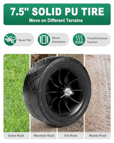 Outvita 300 Ft Garden Hose Reel Cart, Heavy Duty 4 Wheels Water Cart, Green - color: Black, size: 300FT