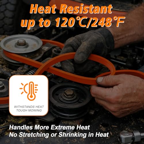 GX25628 Deck Belt Replacement for John Deere 42" Deck Z335E Z335M Z345M Z345R Z315E Z320M Z320R ZTrak Zero-Turn Mowers, Heavy-Duty Premium Aramid Cord, Orange Kevlar Belt, 1/2" x 118.626" - size: 118.63"L x 0.5"W
