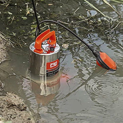Prostormer 1HP 3700GPH Clean/Dirty Stainless Steel Submersible Sump Pump
