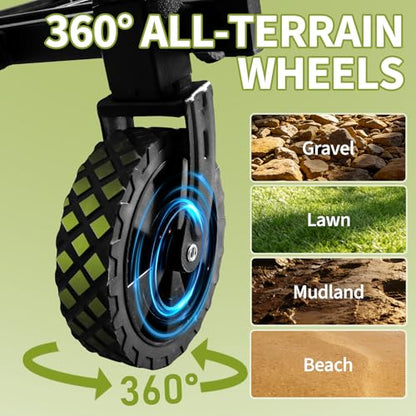 Foldable Wagon Cart, Utility Wagon with All Terrain Wheels - color: Black, size: Medium without Tailgate