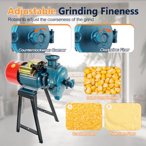 3000W Electric Grain Mill, 110V Corn Wheat Rice Grinder, 2800 RPM