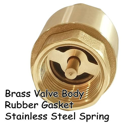 Uenede Brass 1/2 Inch NPT In-line Spring Check Valve, 1PCS - size: 1/2"NPT