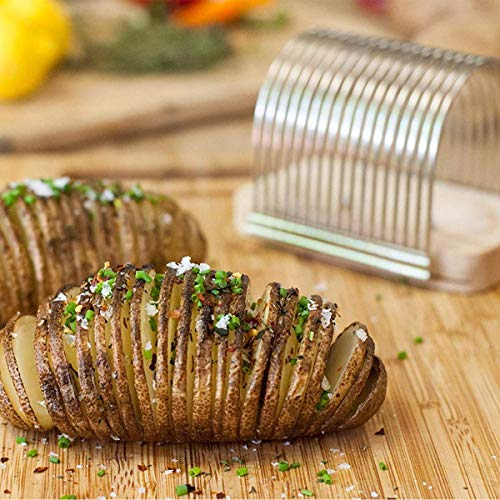 Hasselback Potato Slicing Rack Cutter Onion and Tomato Slicing Rack Vegetable Cutter Practical Kitchen for Barbecue Cooking Gift for Cook Gift for Mather