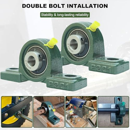 2 Pack UCP201-8 Pillow Block Bearing - 1/2" Mounted Pillow Block Bearings Solid Cast Iron Base - Self Alignment (UCP201) - style: UCP201-8