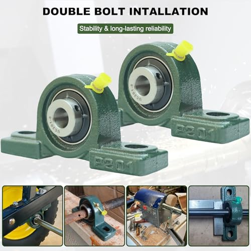 2 Pack UCP201-8 Pillow Block Bearing - 1/2" Mounted Pillow Block Bearings Solid Cast Iron Base - Self Alignment (UCP201) - style: UCP201-8