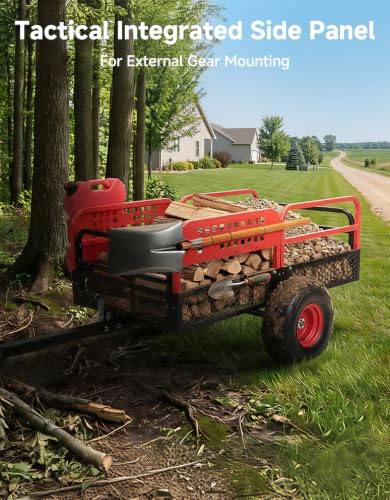KEMIMOTO ATV UTV Trailer, 1500 lbs Pull Behind Dump Cart Lawn Mower Trailer