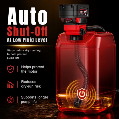 Fuel Transfer Pump for Milwaukee M18 Batteries, Cordless 3.7 GPM Flow