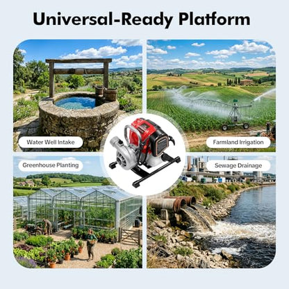 Gas Gasoline Water Pump, 36.5CC 1.5 inch Engine Water Transfer Pump Pool Irrigation Pump 1.6 HP 4-Stroke High Pressure Pump w/Funnel for Ponds Farmland Gardens & Lawns - size: 4-Stroke 36.5CC
