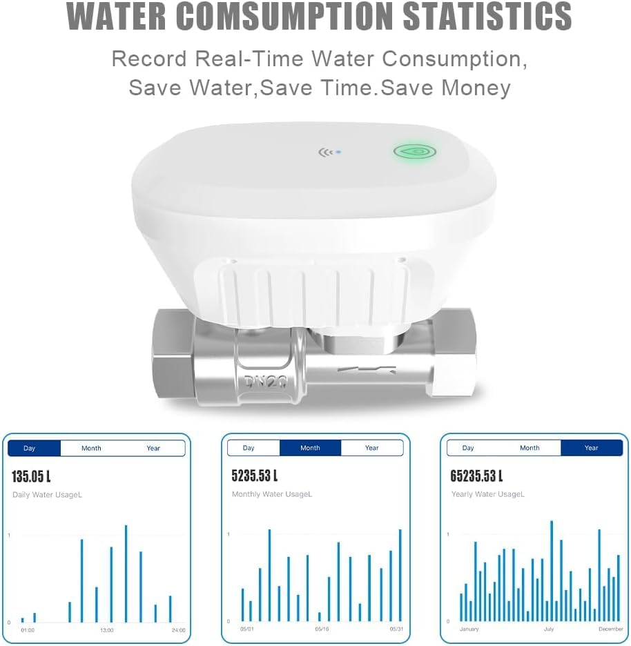 DN25 Smart Water Valve 1 Inch Smart Water Shutoff Valve Management System - color: 1″