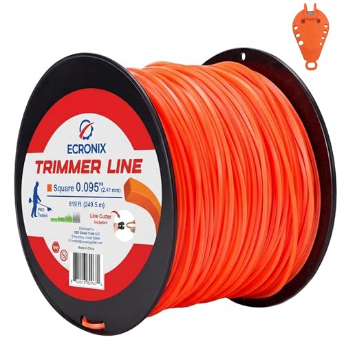 095 3lb Square Trimmer Line, Commercial Weed Eater String - size: 3 LB - .095" - 819 ft